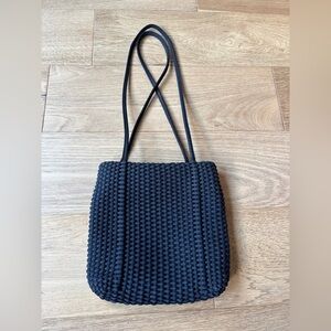 VtG y2k Nine West cotton/nylon woven shoulder bag purse black